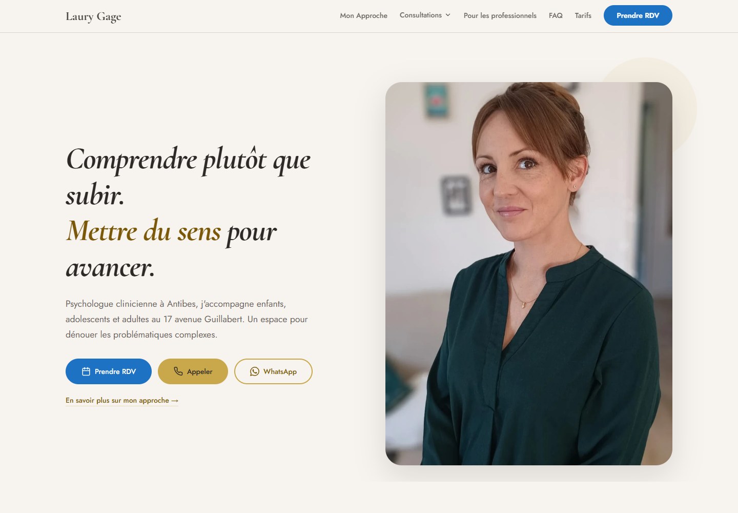 Laury Gage - Site psychologue SEO local