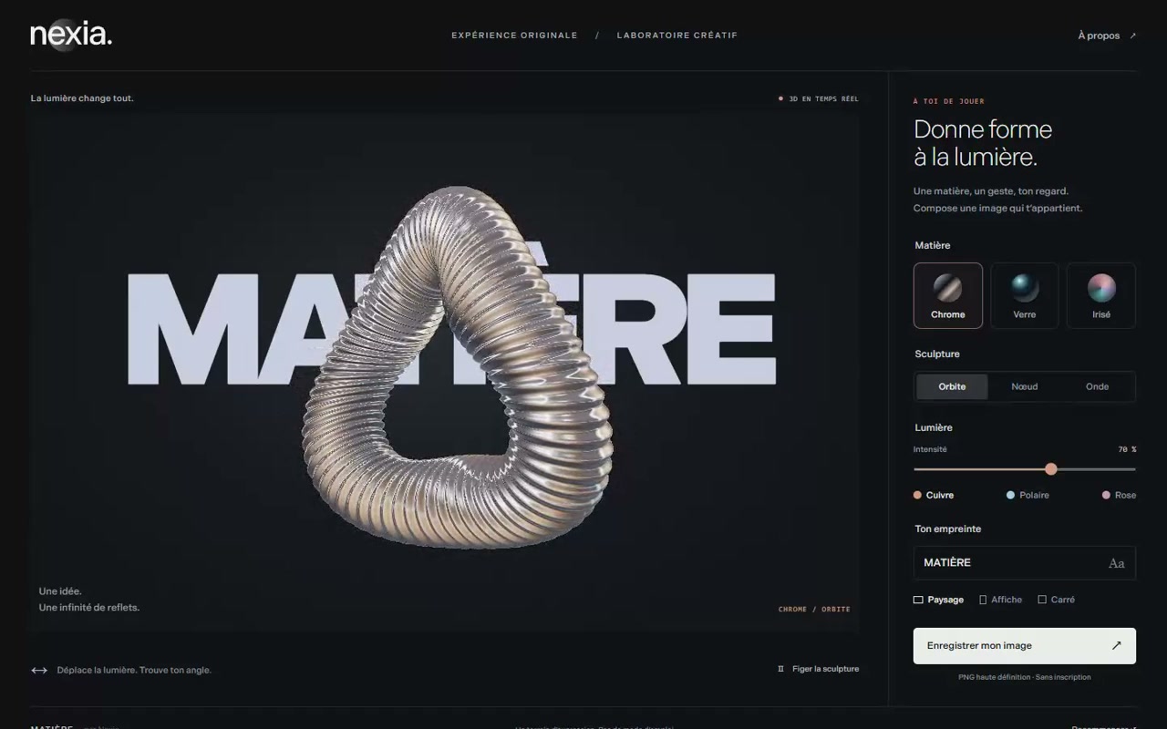 MATIÈRE · Expérience originale